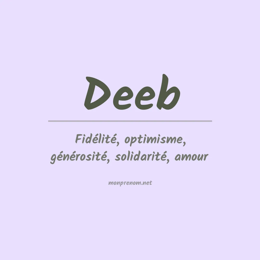 Signification du Prénom Deeb
