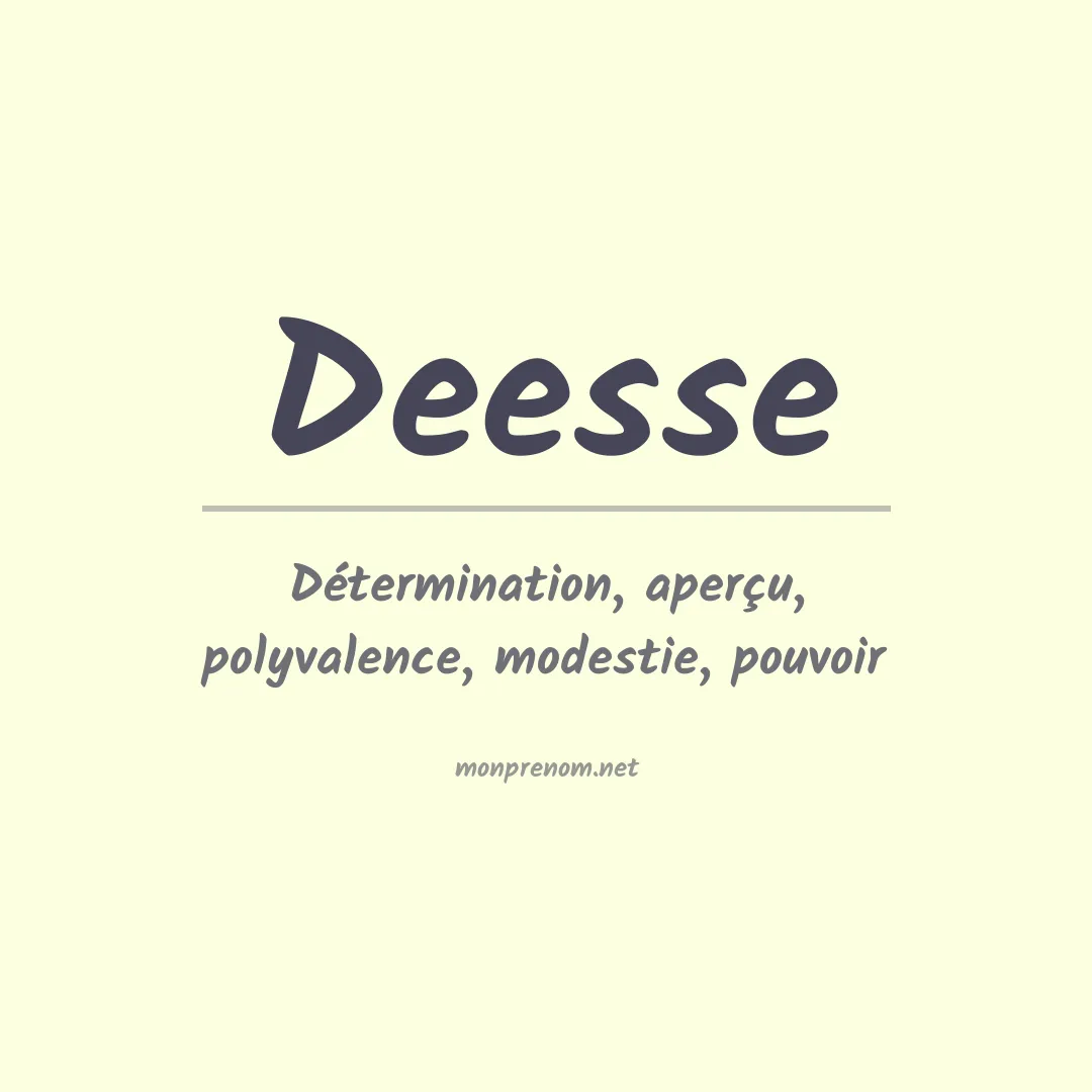 Signification du Prénom Deesse