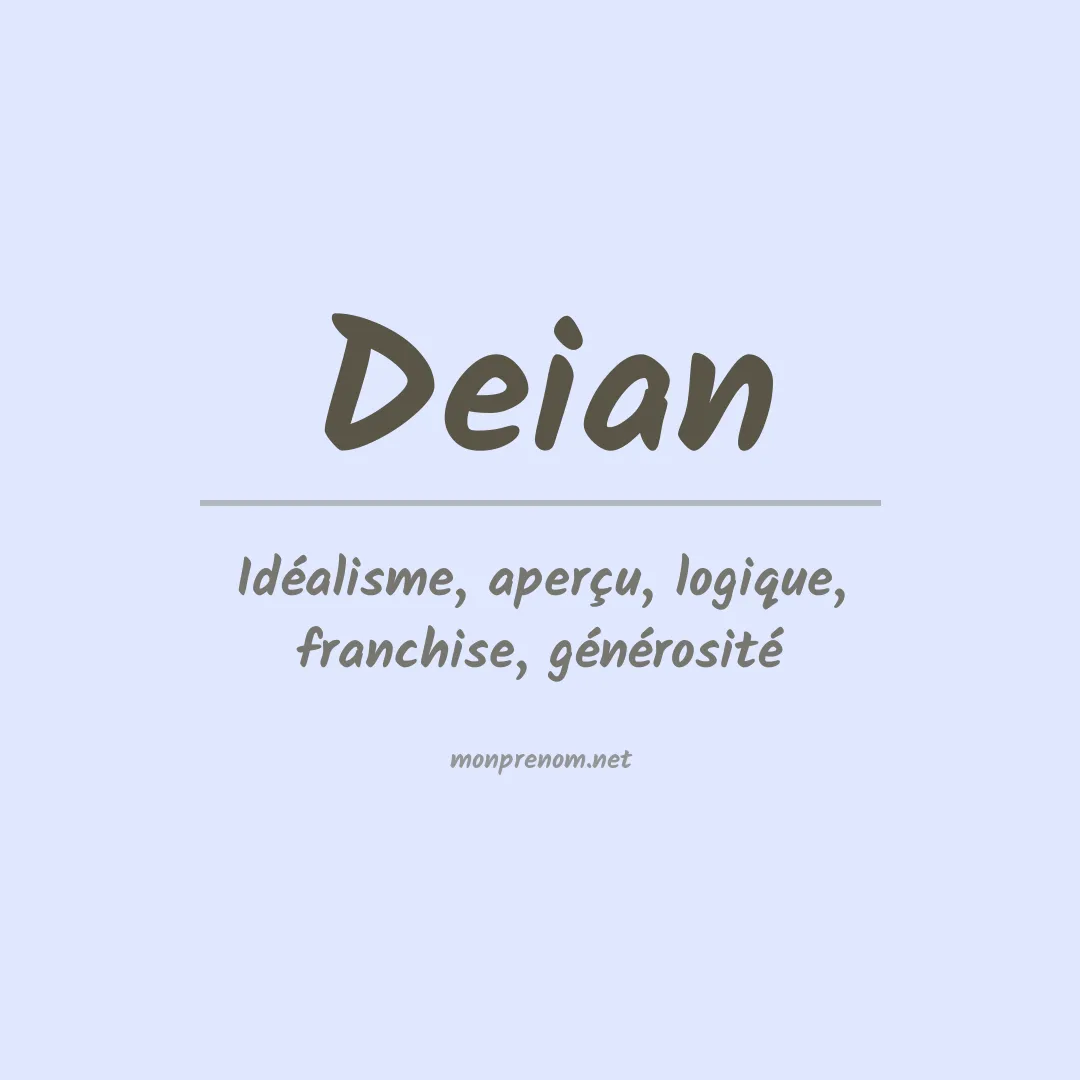 Signification du Prénom Deian