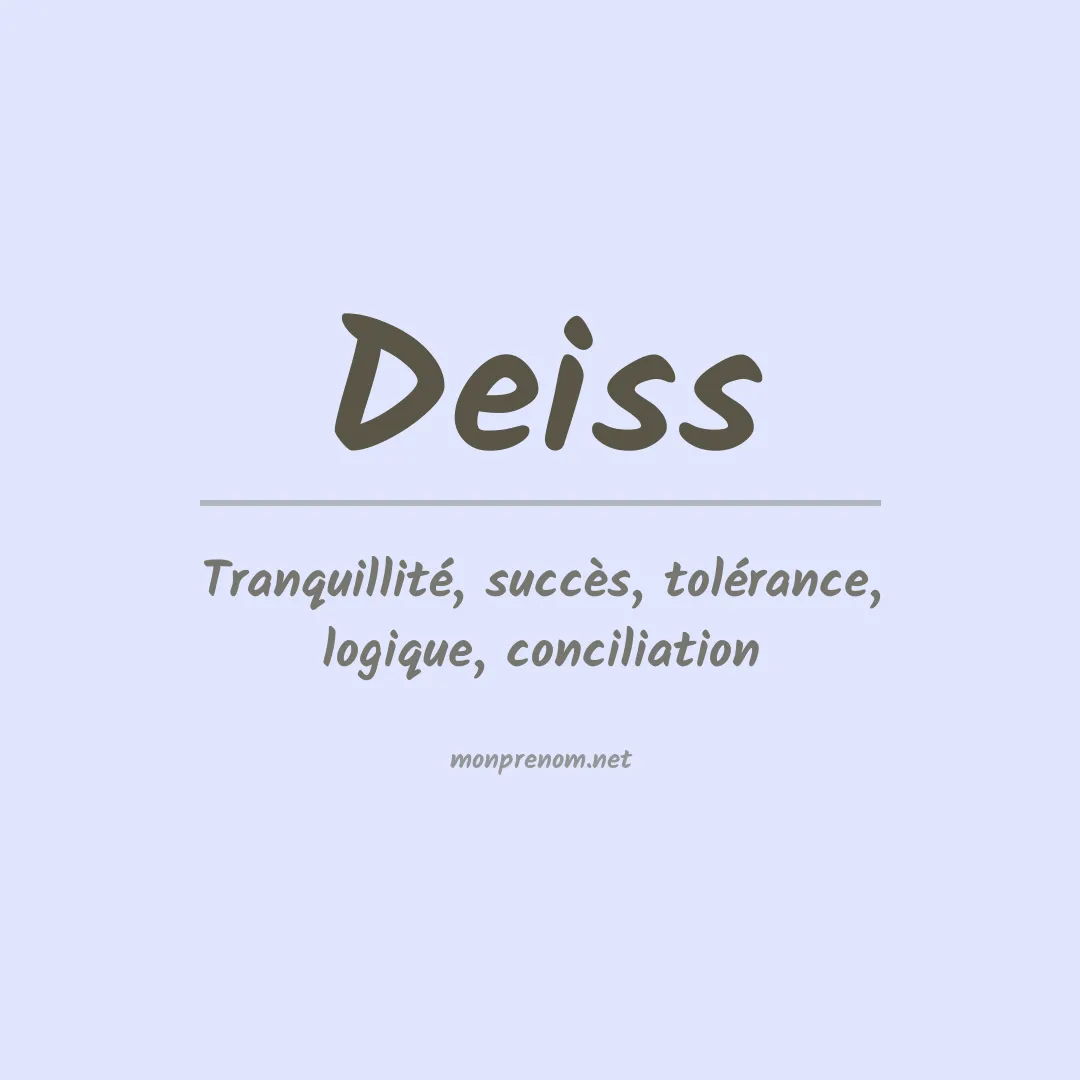 Signification du Prénom Deiss