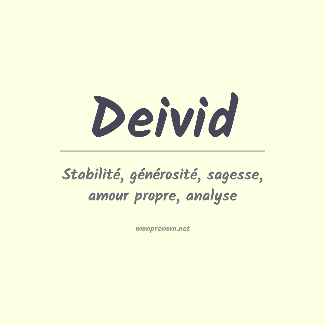 Signification du Prénom Deivid