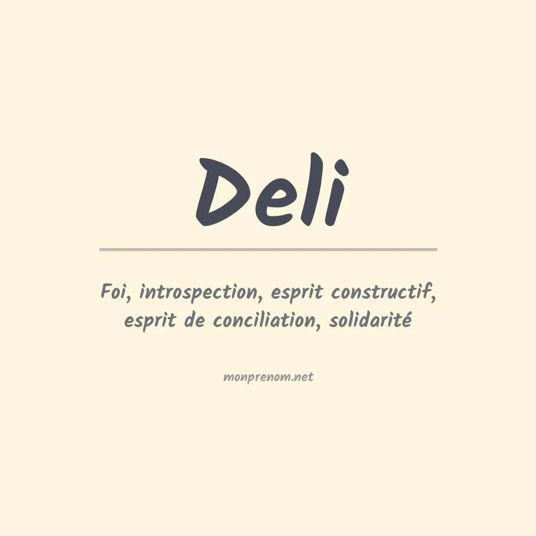 Signification du Prénom Deli