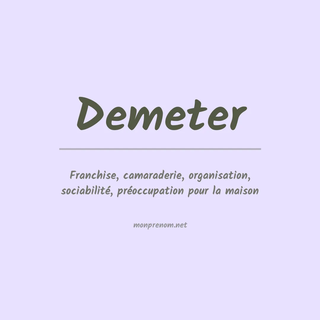 Signification du Prénom Demeter