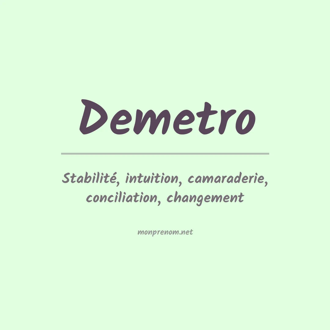 Signification du Prénom Demetro