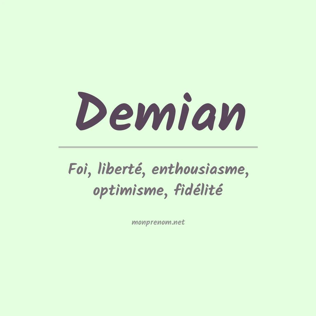 Signification du Prénom Demian