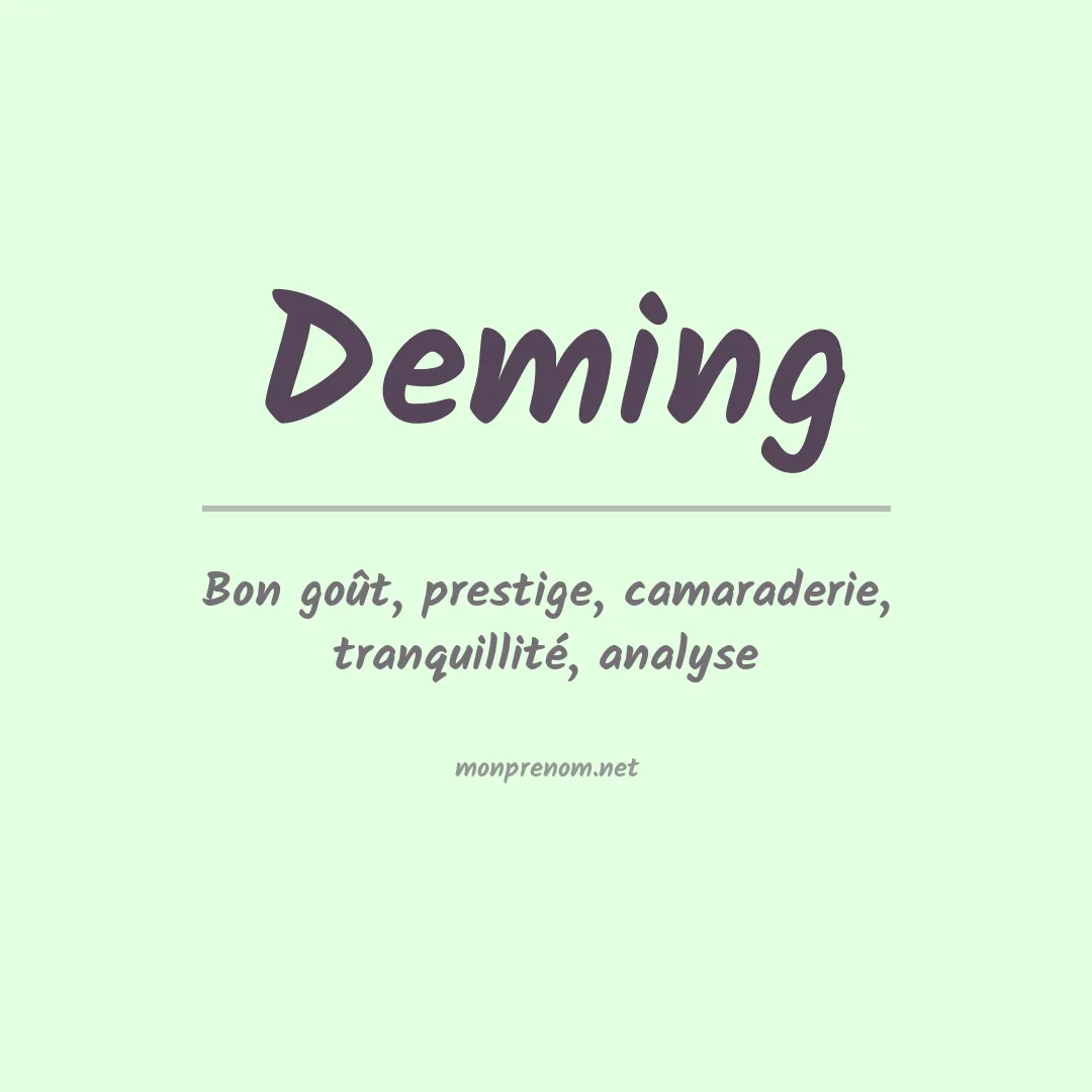 Signification du Prénom Deming