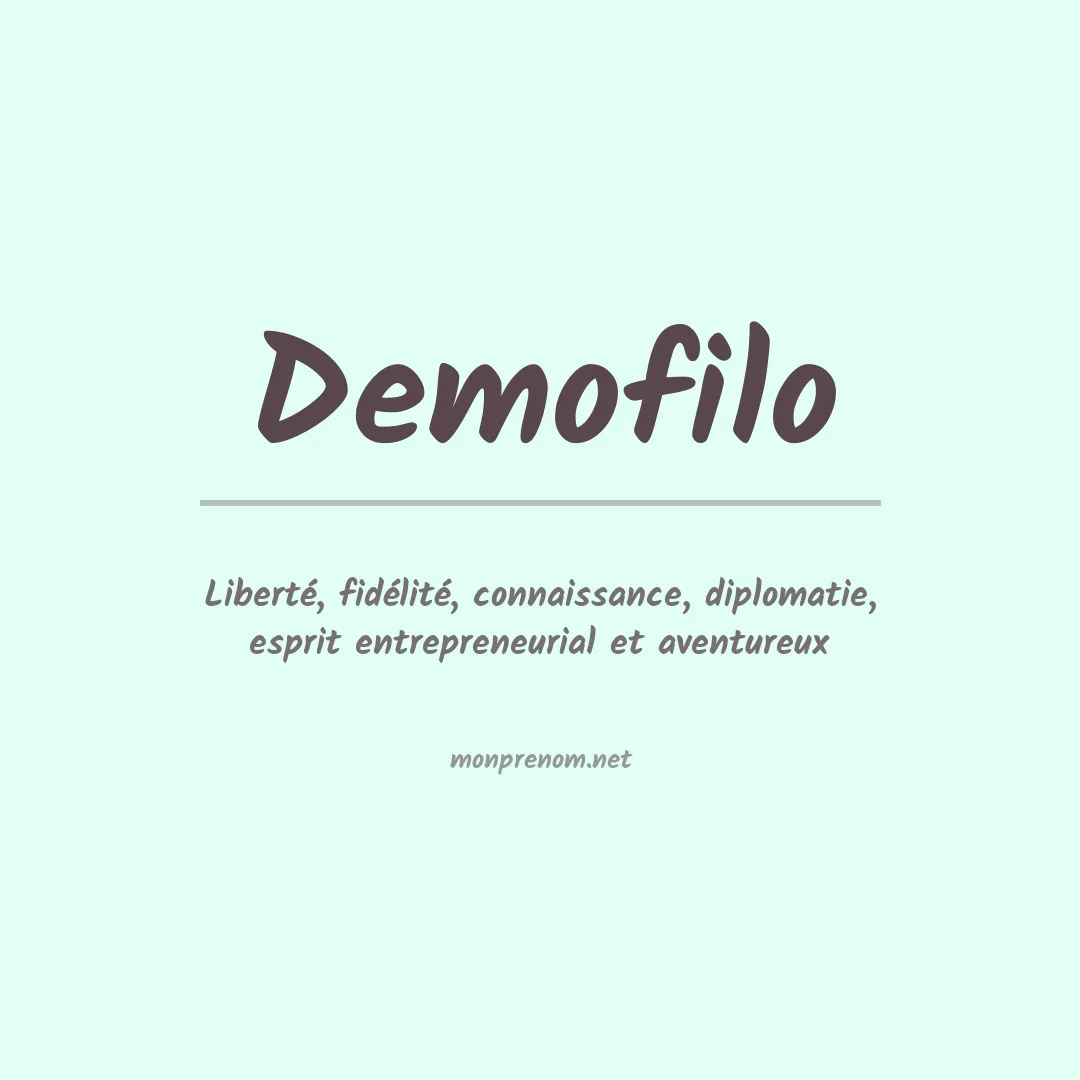 Signification du Prénom Demofilo Signification du Prénom Demofilo