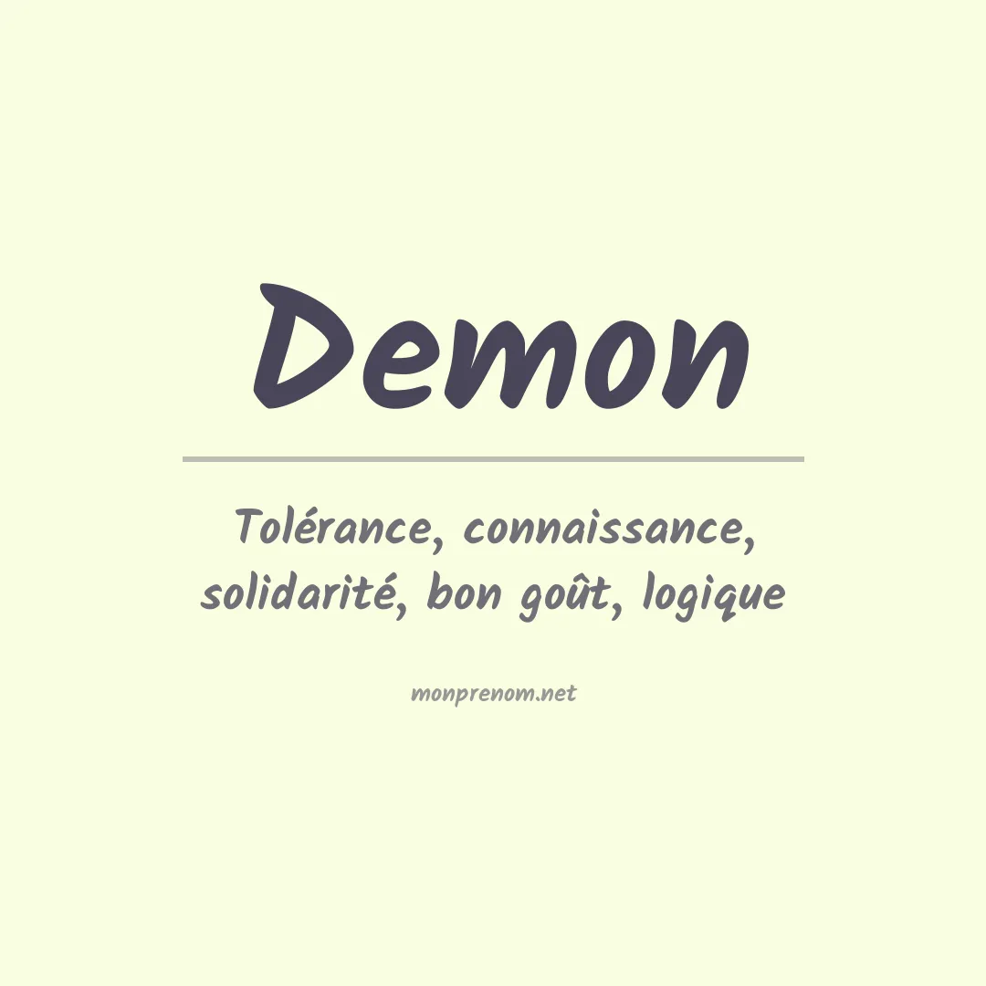 Signification du Prénom Demon Signification du Prénom Demon