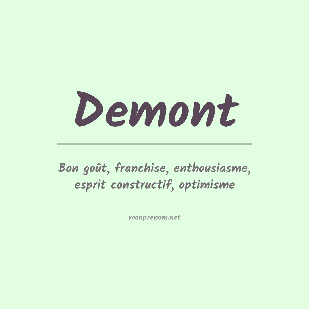 Signification du Prénom Demont