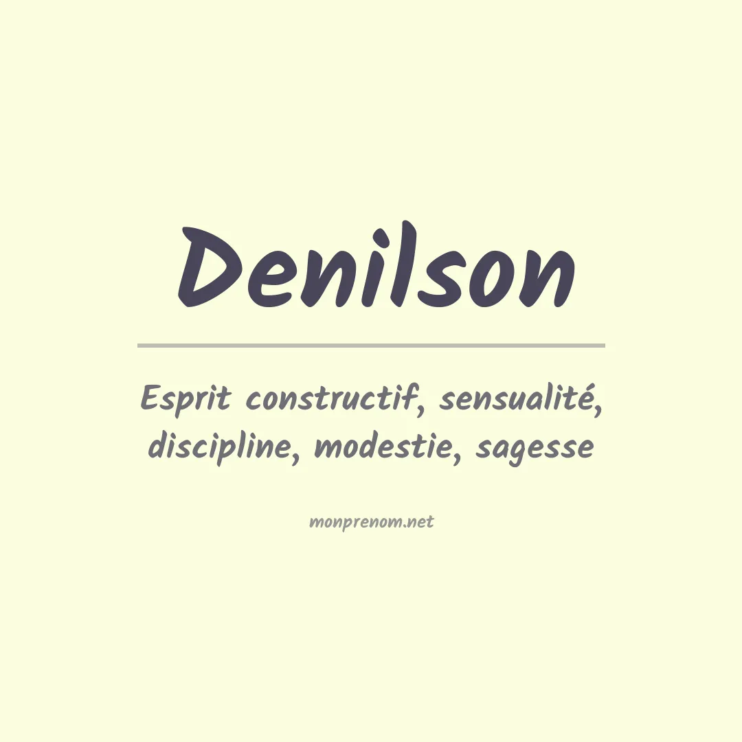 Signification du Prénom Denilson