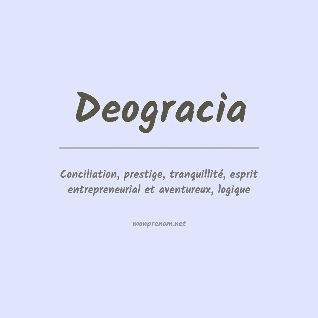 Signification du Prénom Deogracia Signification du Prénom Deogracia