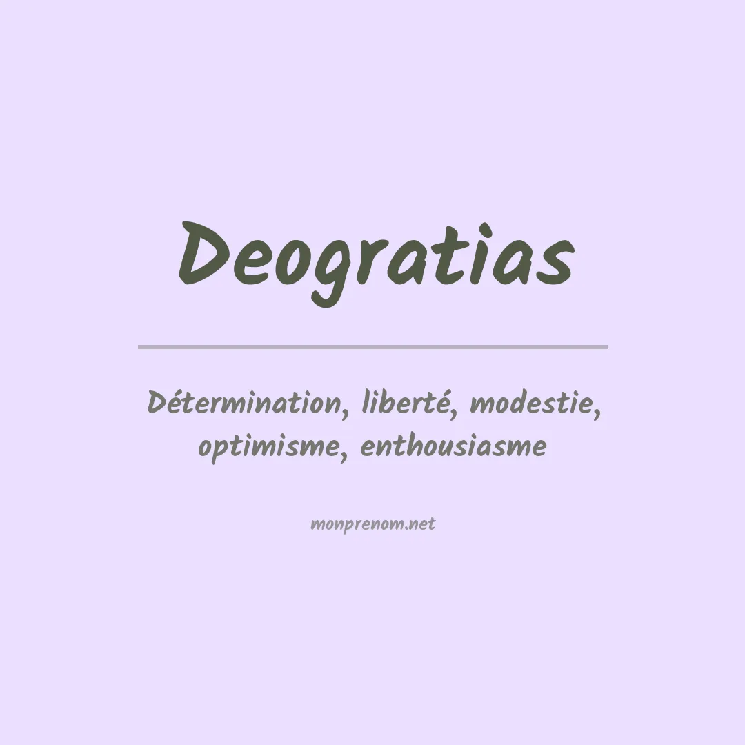 Signification du Prénom Deogratias Signification du Prénom Deogratias