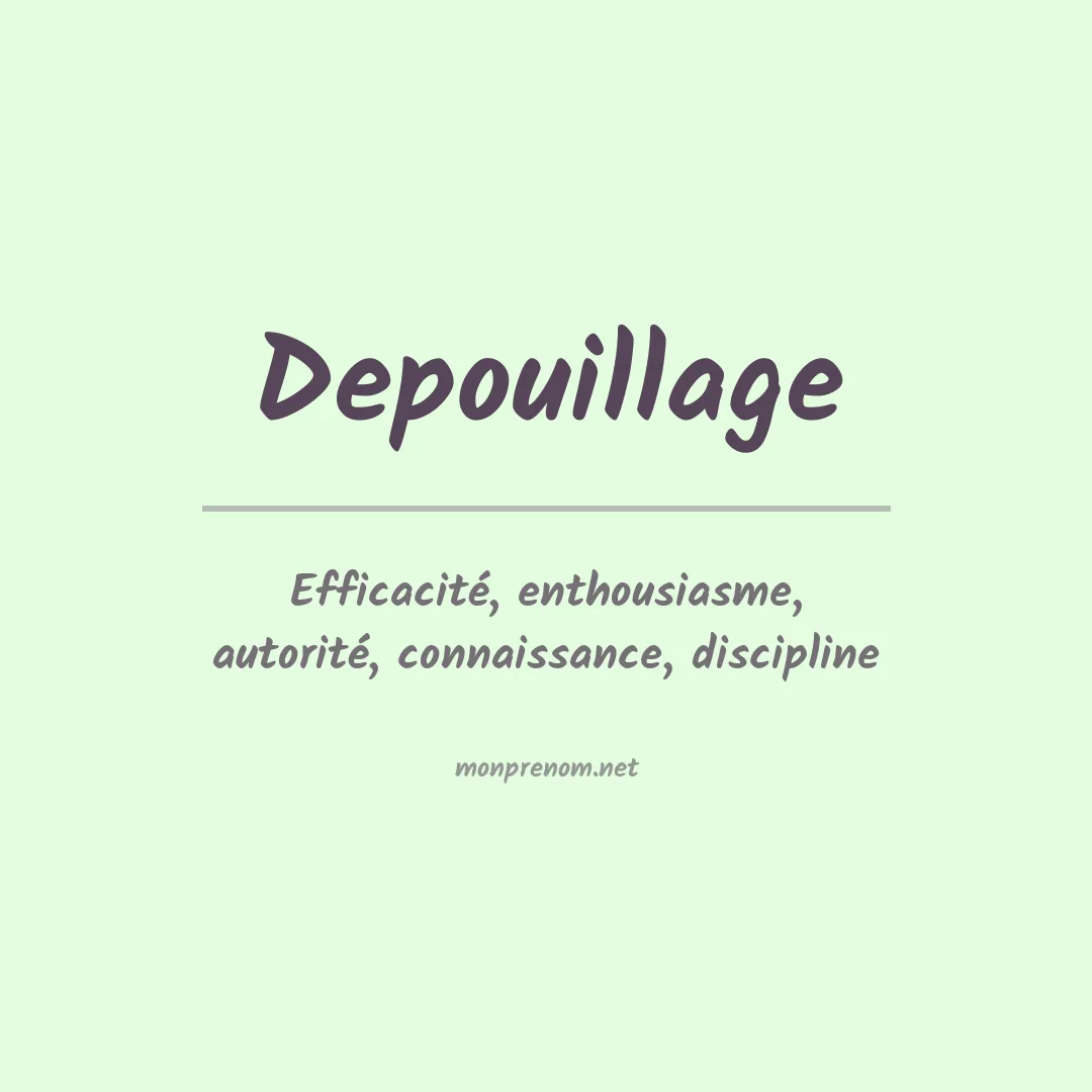 Signification du Prénom Depouillage Signification du Prénom Depouillage