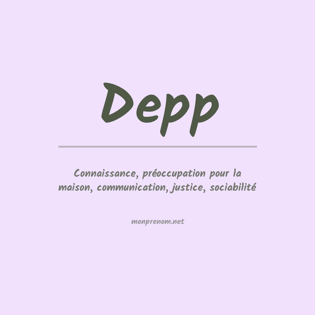 Signification du Prénom Depp