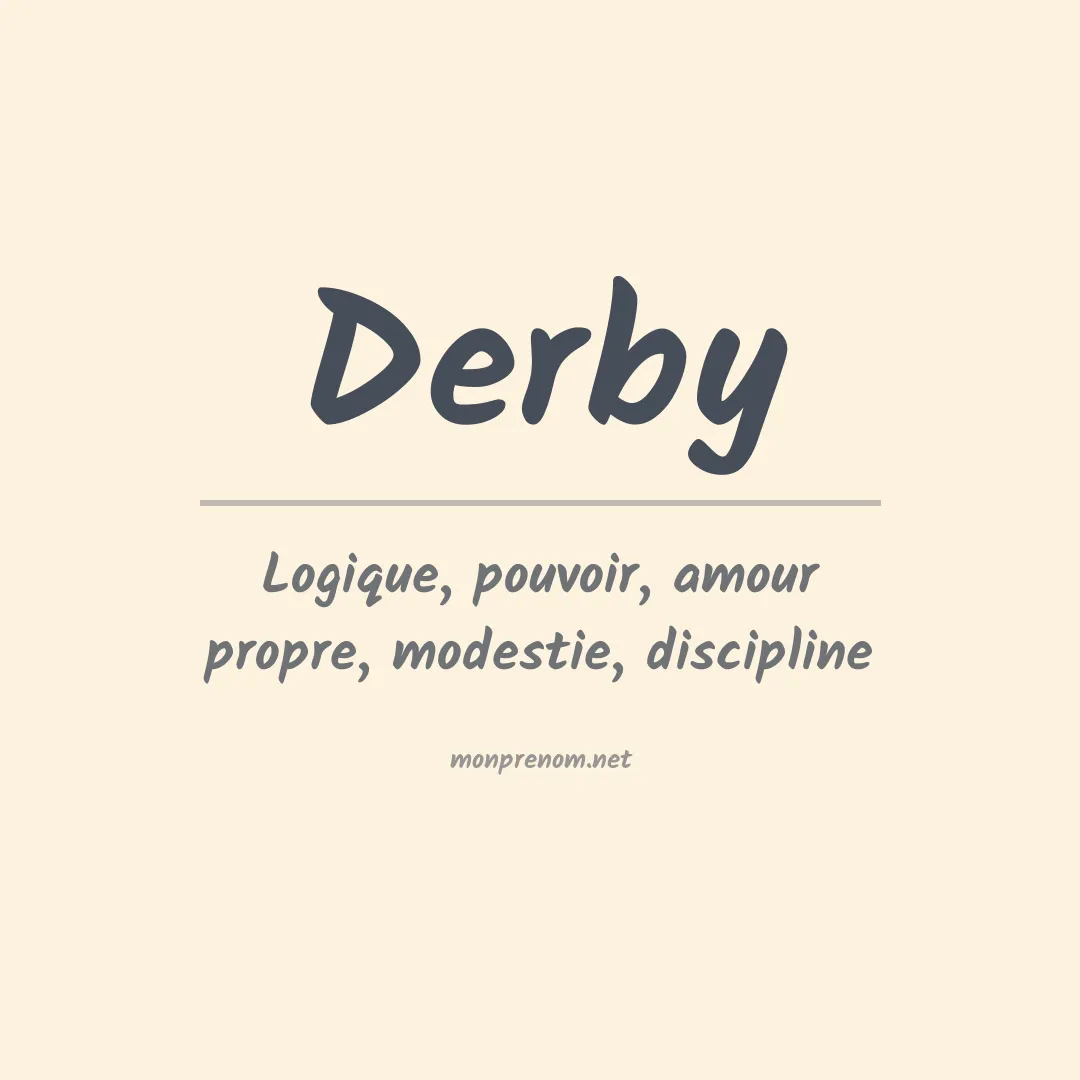 Signification du Prénom Derby