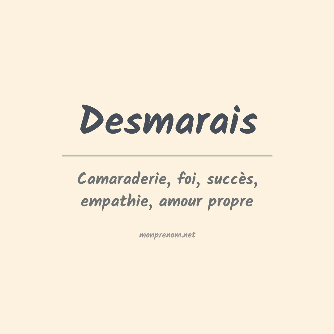 Signification du Prénom Desmarais