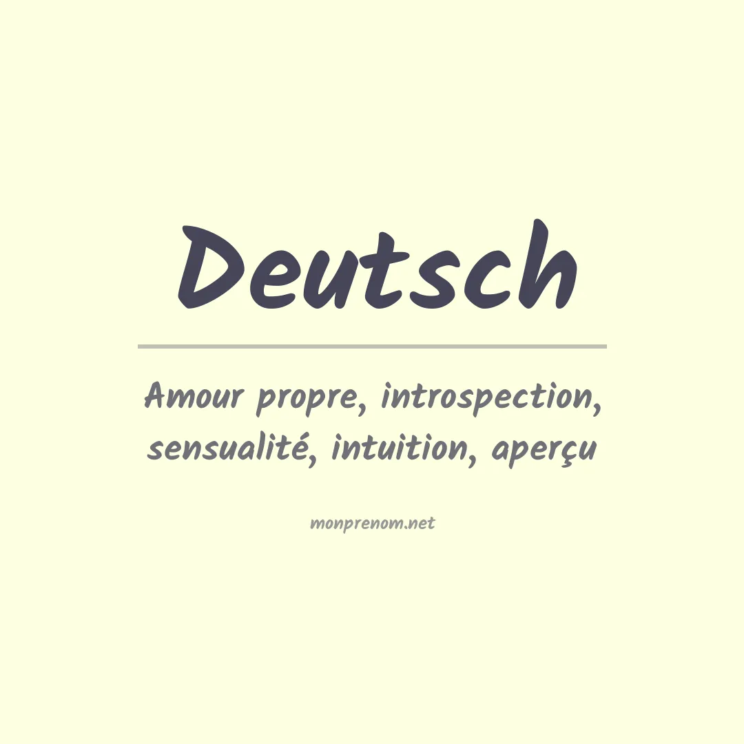 Signification du Prénom Deutsch