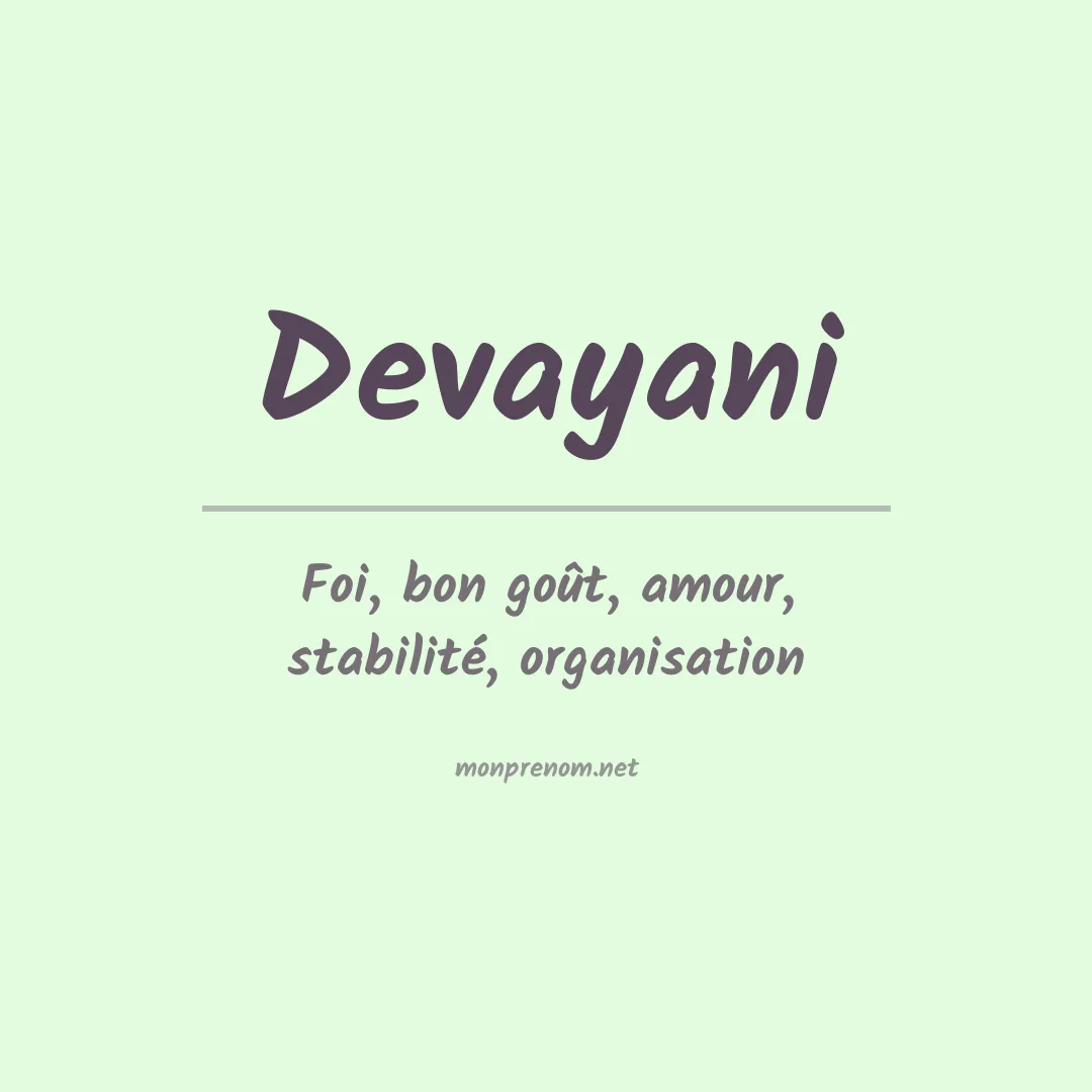 Signification du Prénom Devayani