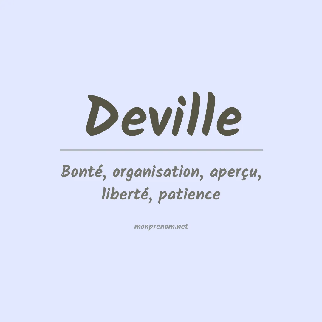 Signification du Prénom Deville