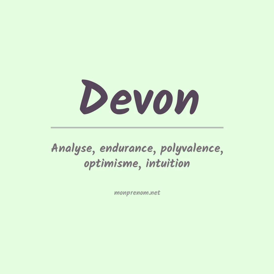 Signification du Prénom Devon