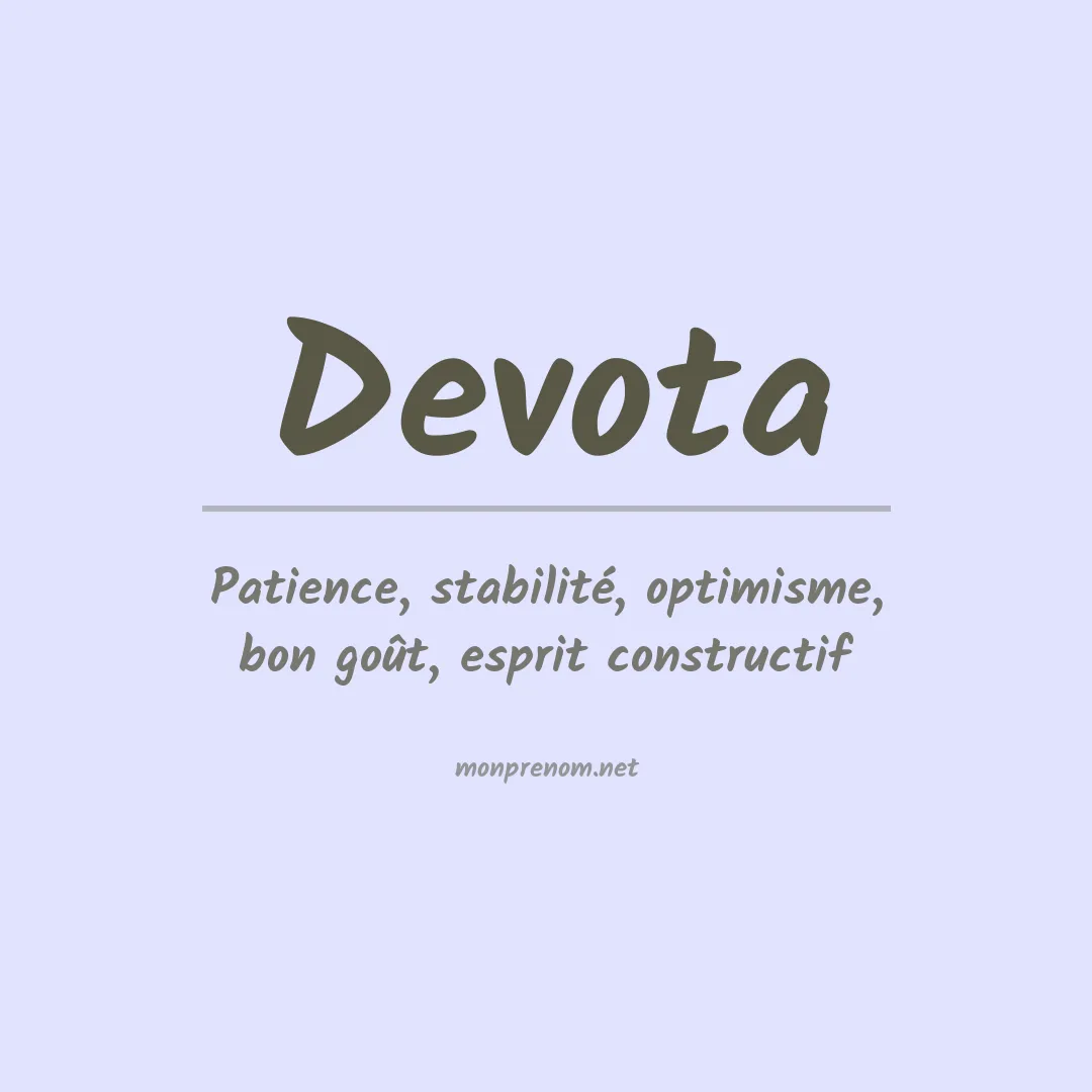 Signification du Prénom Devota Signification du Prénom Devota