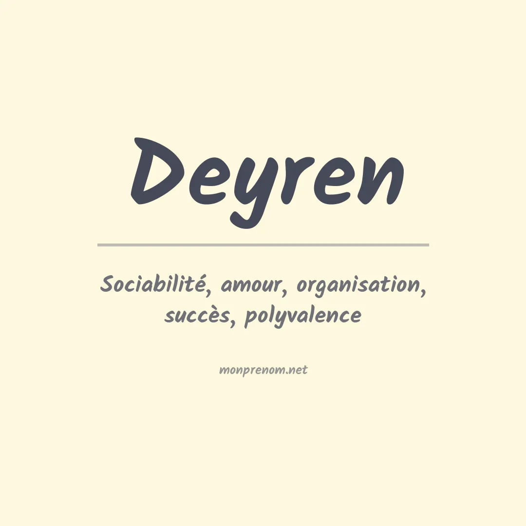 Signification du Prénom Deyren