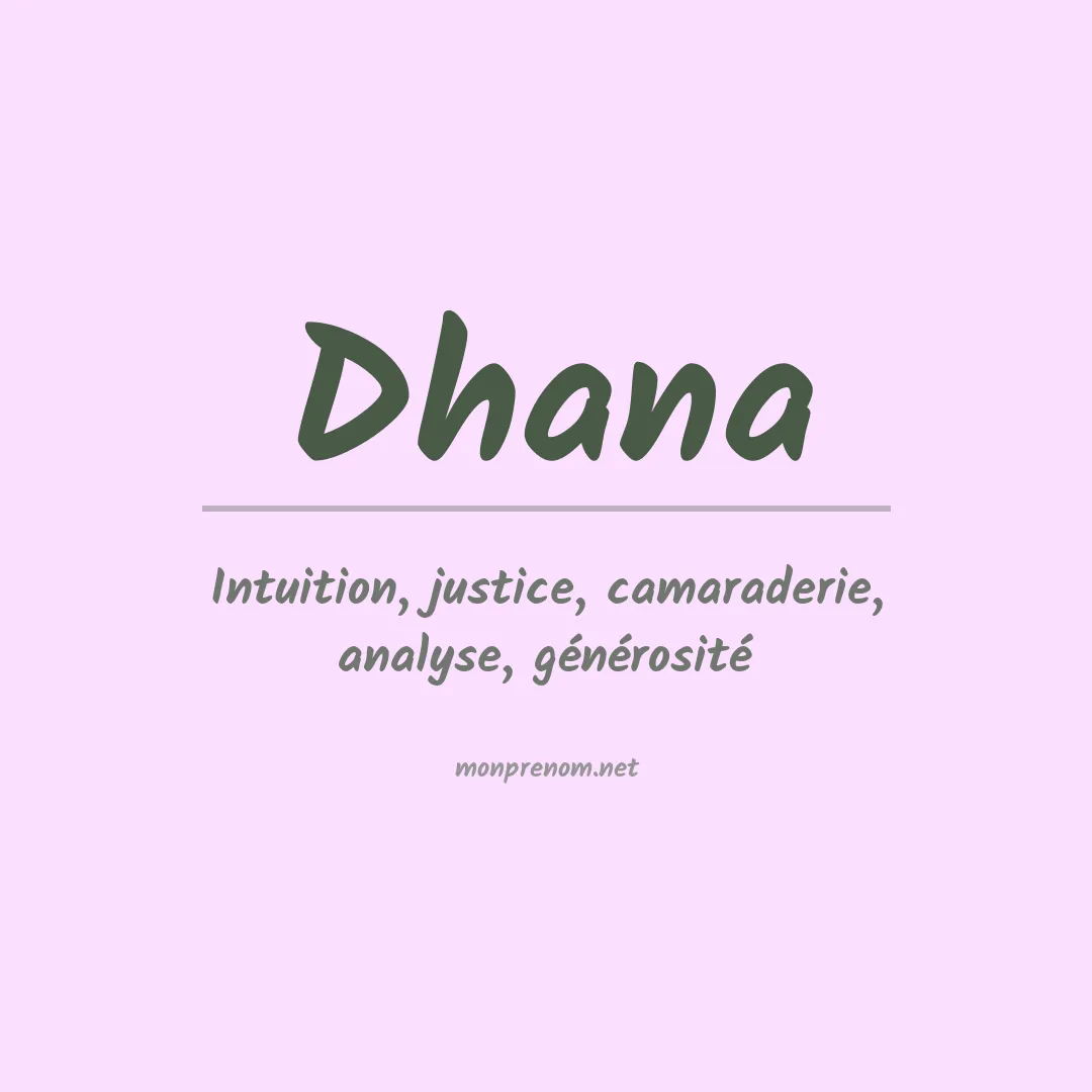 Signification du Prénom Dhana Signification du Prénom Dhana