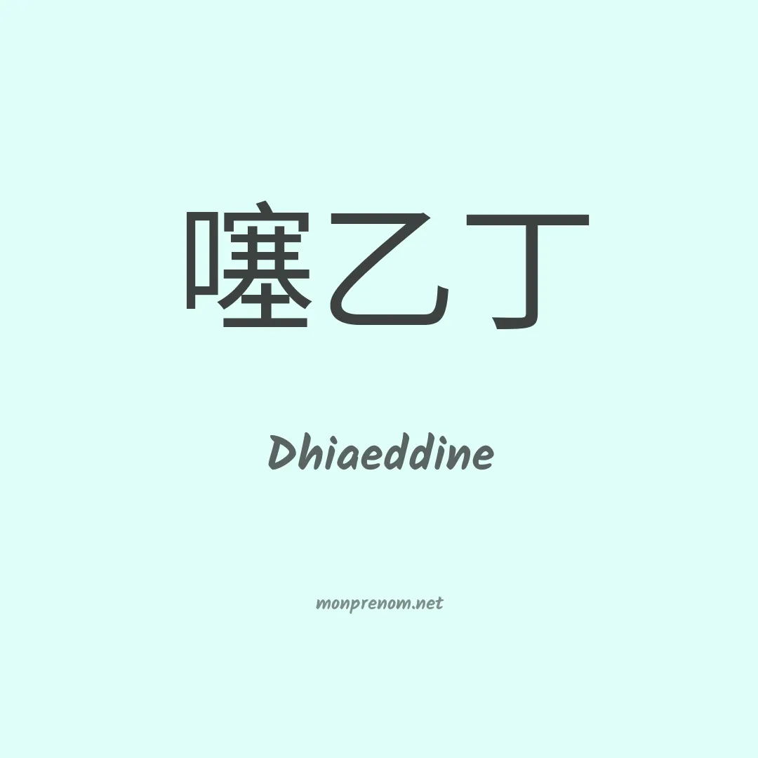 Dhiaeddine en chino