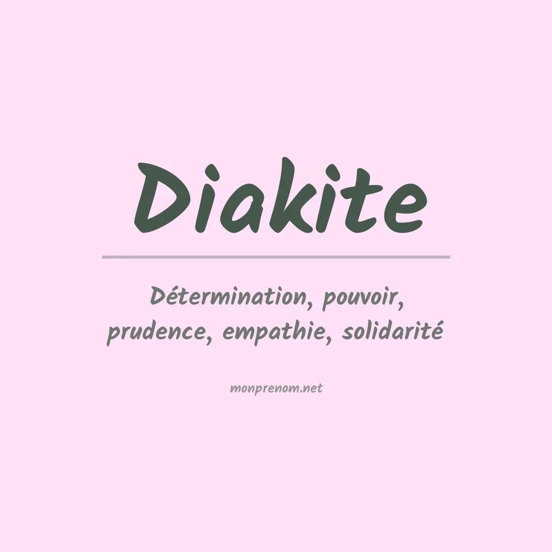 Signification du Prénom Diakite