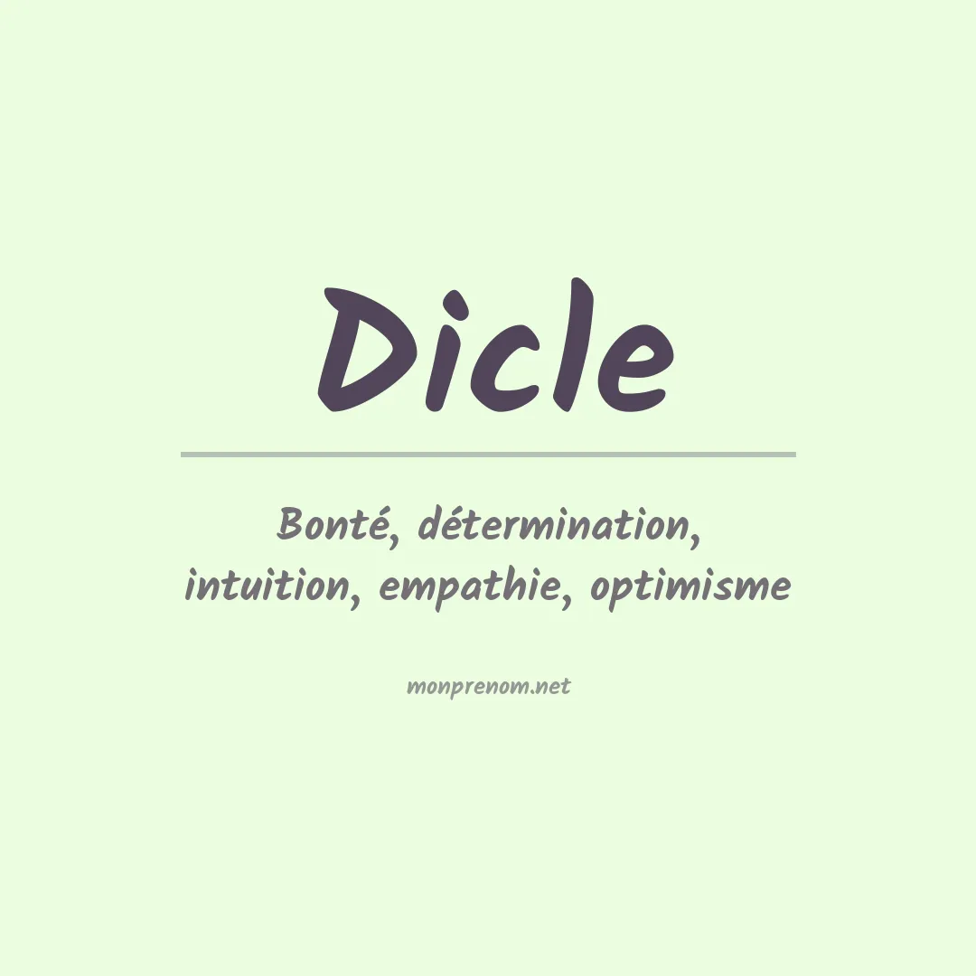 Signification du Prénom Dicle Signification du Prénom Dicle