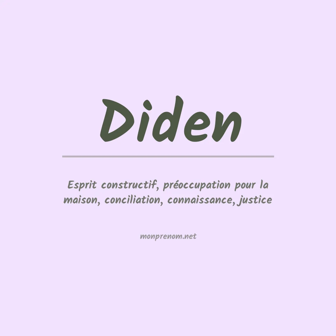 Signification du Prénom Diden Signification du Prénom Diden
