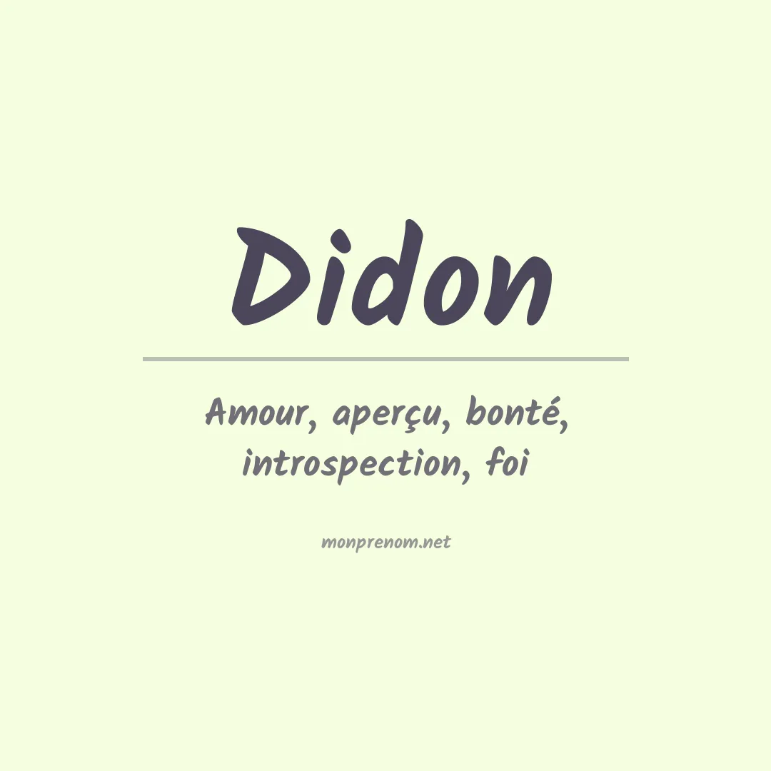 Signification du Prénom Didon Signification du Prénom Didon