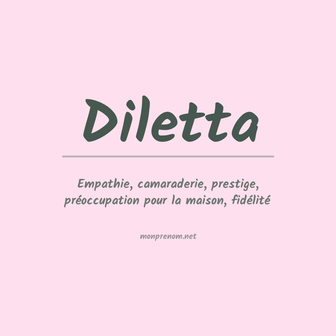 Signification du Prénom Diletta Signification du Prénom Diletta