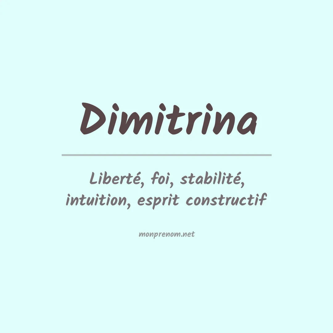 Signification du Prénom Dimitrina Signification du Prénom Dimitrina