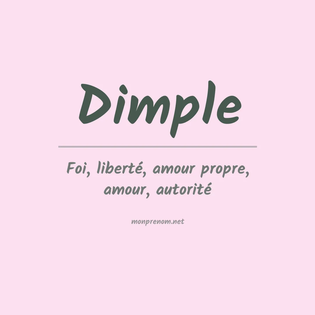 Signification du Prénom Dimple Signification du Prénom Dimple
