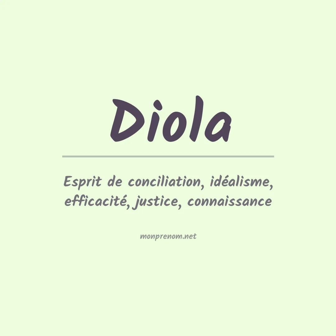 Signification du Prénom Diola Signification du Prénom Diola