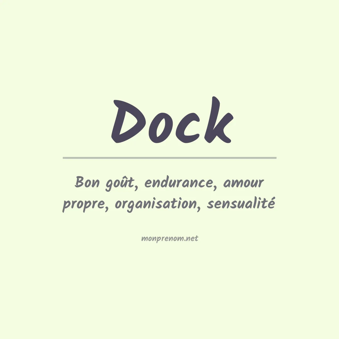 Signification du Prénom Dock