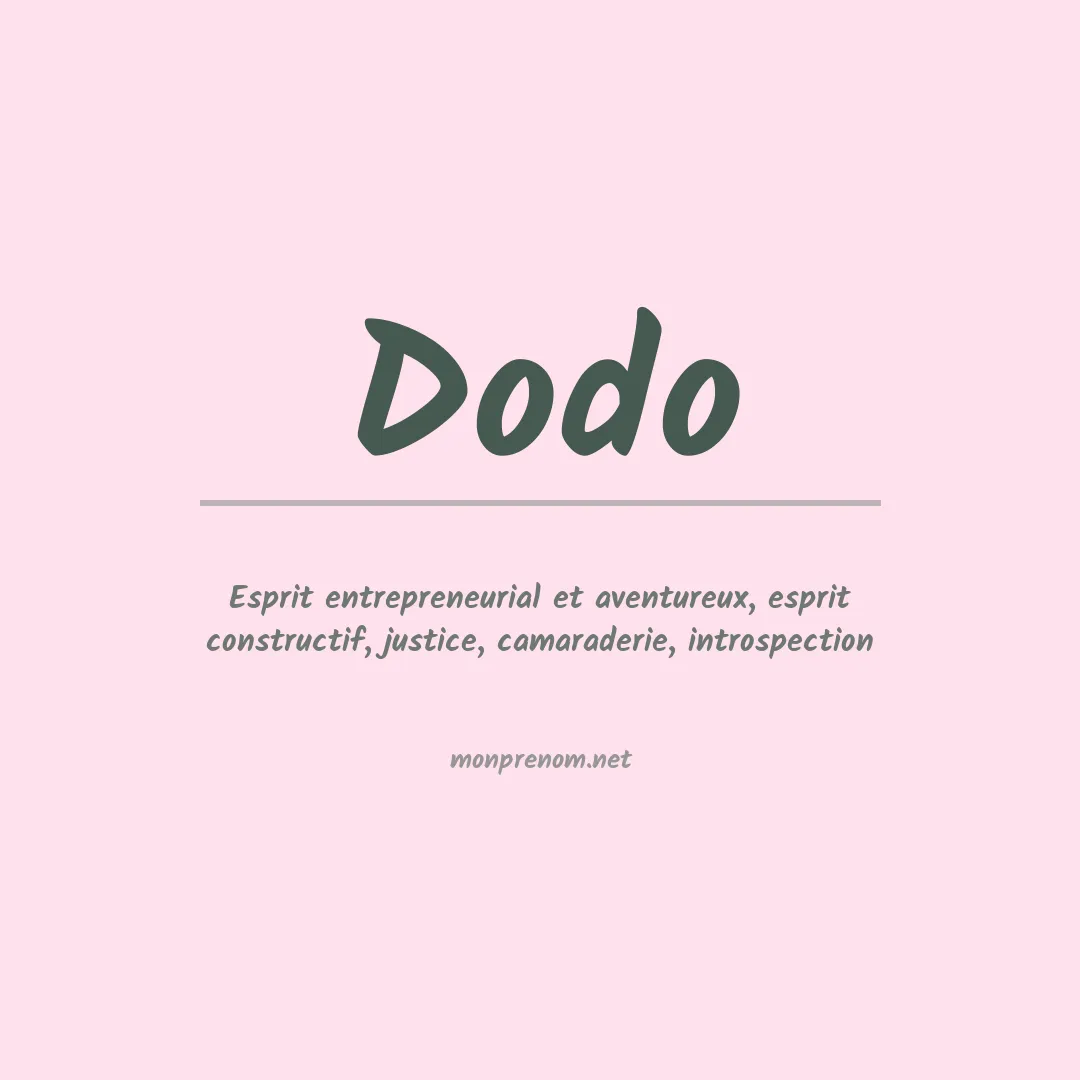 Signification du Prénom Dodo