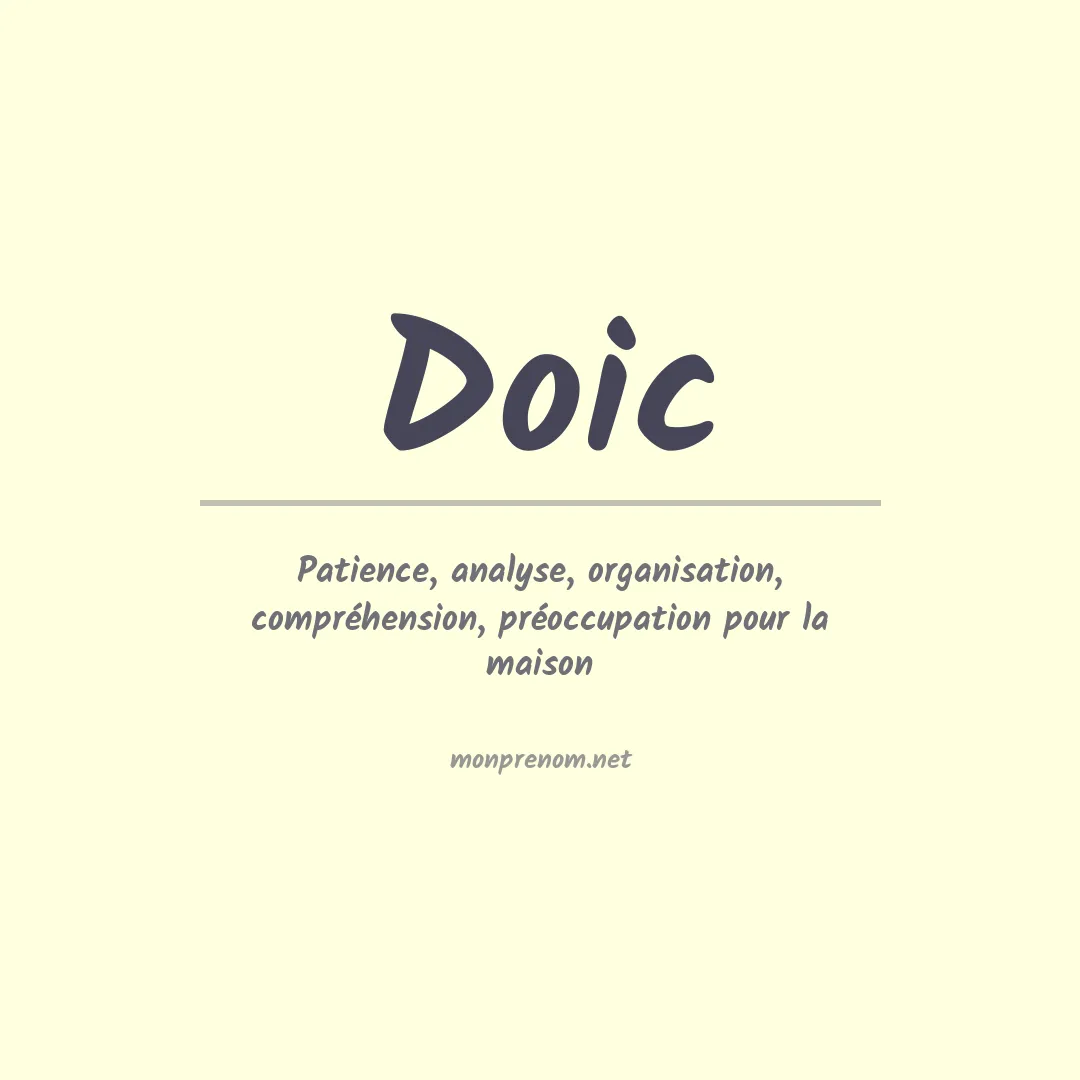 Signification du Prénom Doic Signification du Prénom Doic