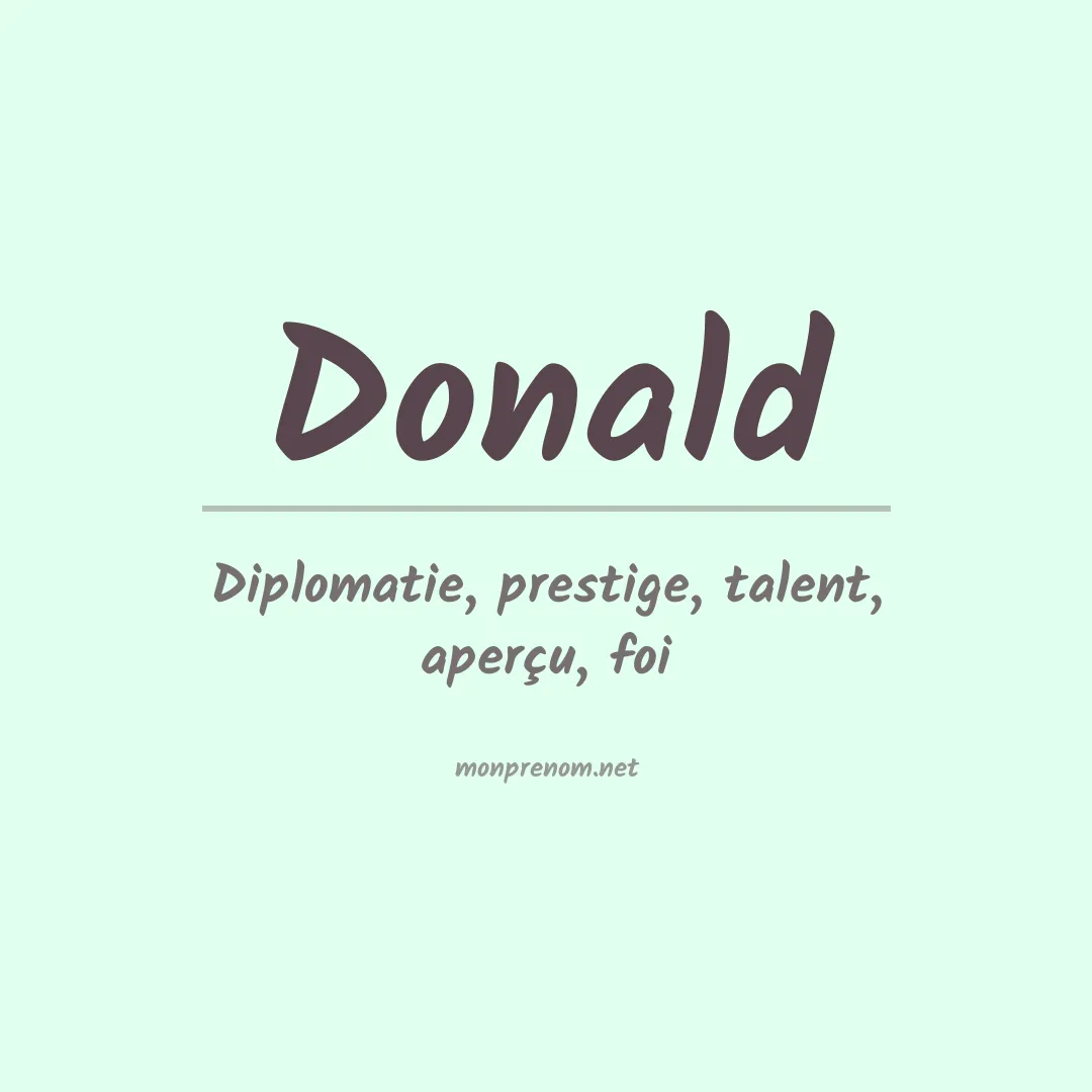 Signification du Prénom Donald