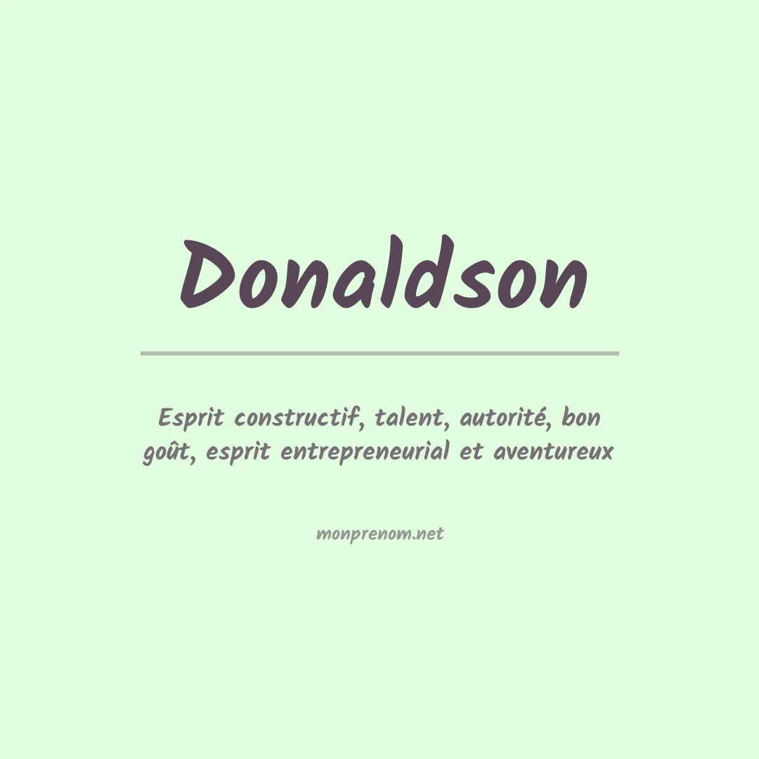 Signification du Prénom Donaldson