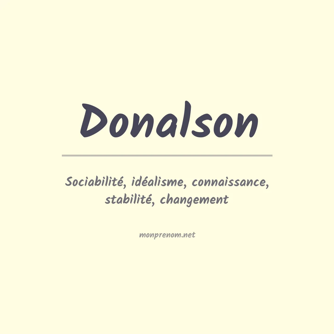 Signification du Prénom Donalson