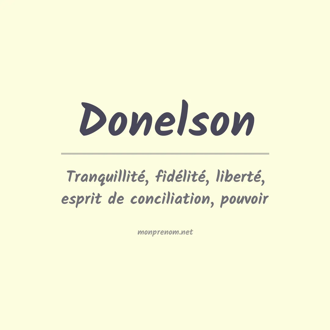 Signification du Prénom Donelson