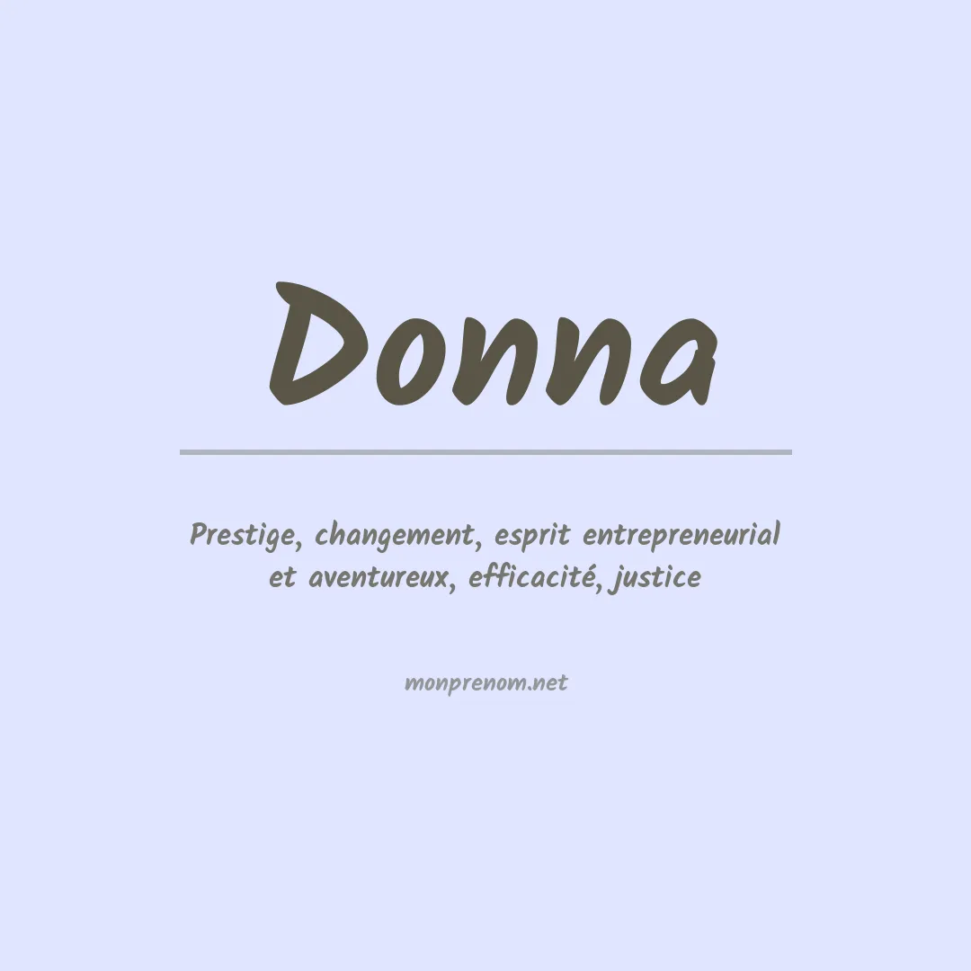 Signification du Prénom Donna