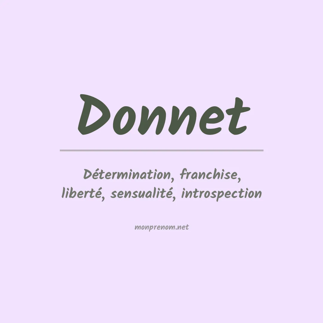 Signification du Prénom Donnet Signification du Prénom Donnet