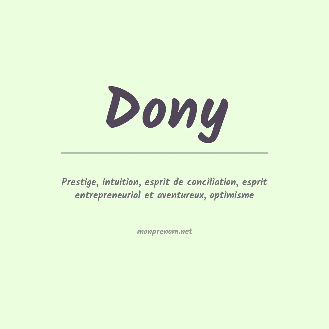 Signification du Prénom Dony