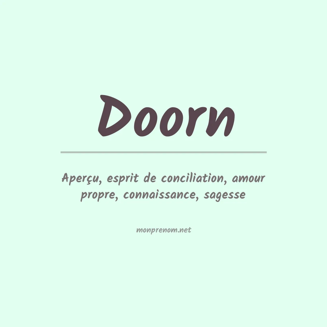 Signification du Prénom Doorn