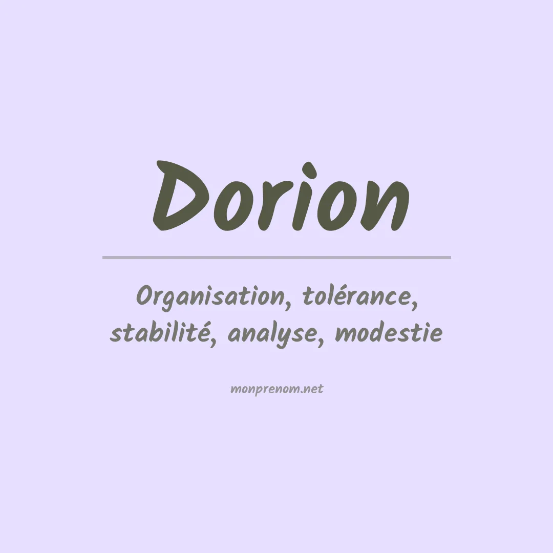 Signification du Prénom Dorion