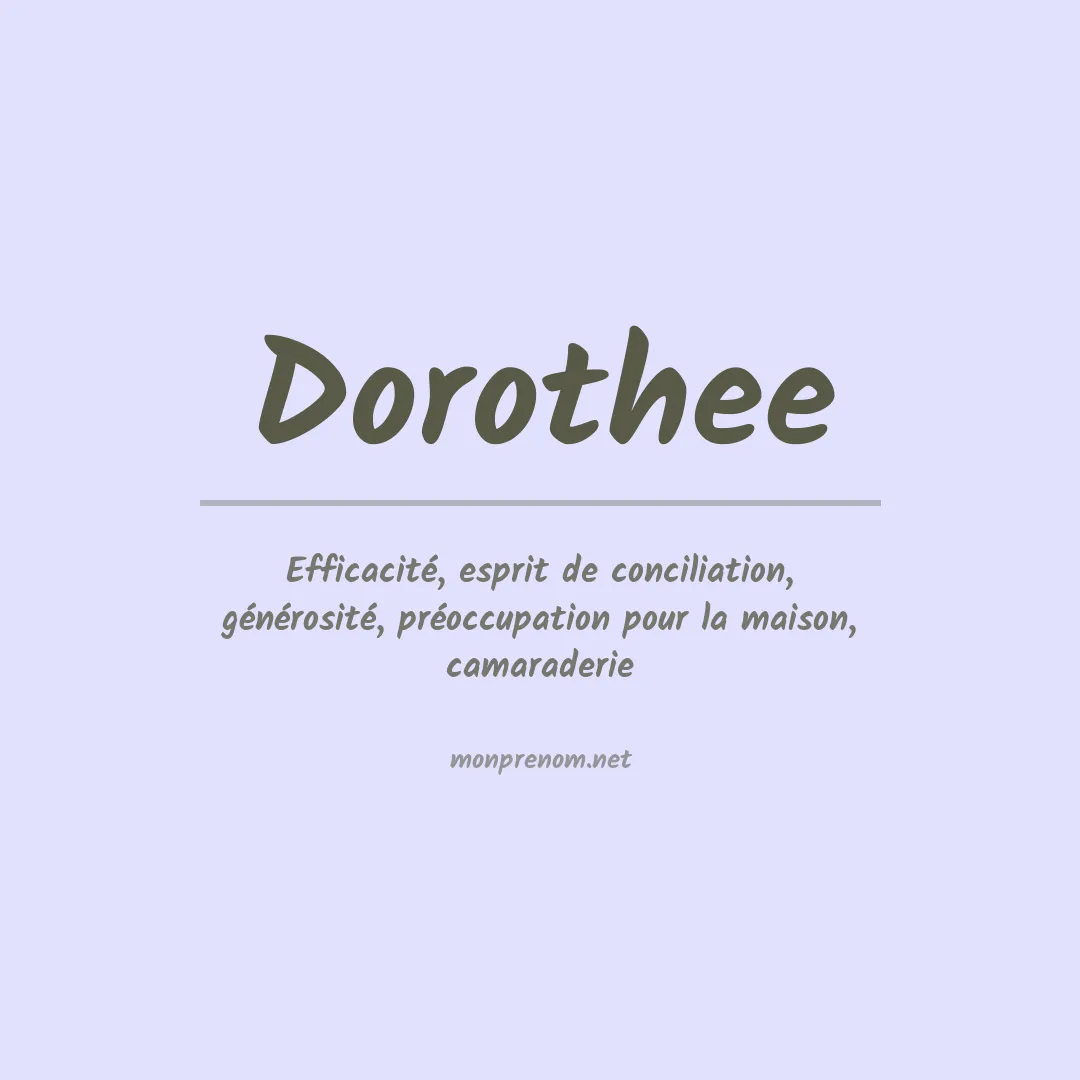 Signification du Prénom Dorothee