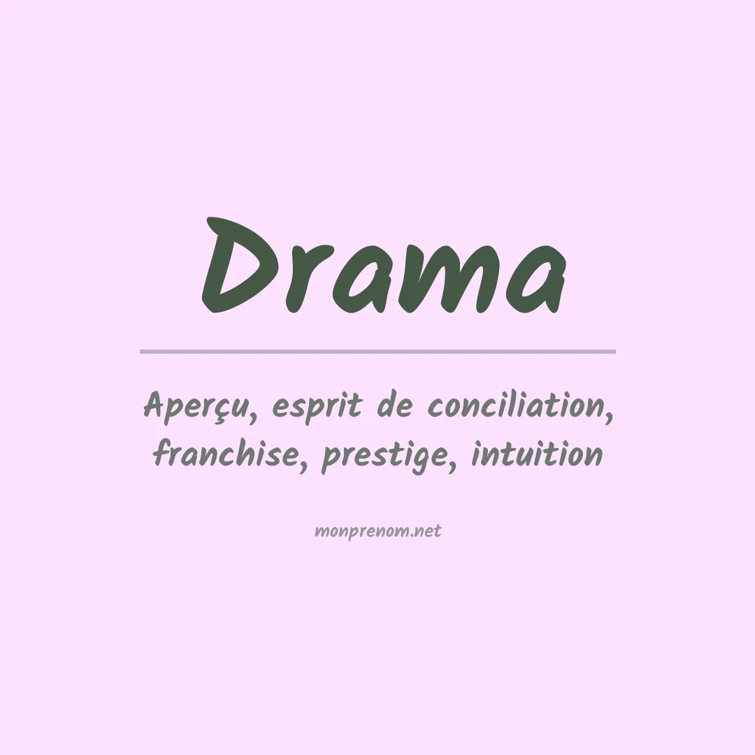 Signification du Prénom Drama Signification du Prénom Drama